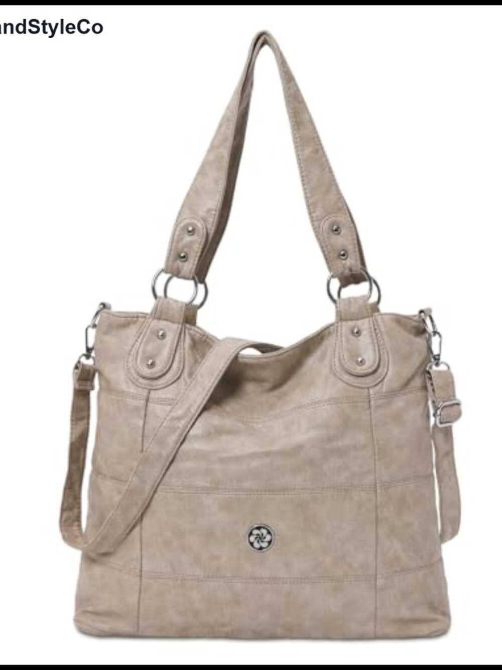 Vegan Leather Striped Lattice Crossbody Hobo Shoulder Bag Tote Handbag